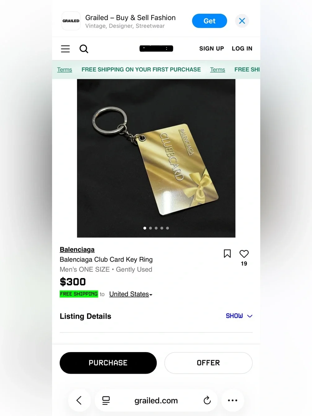 Balenciaga Club Card Key Ring Key Chain